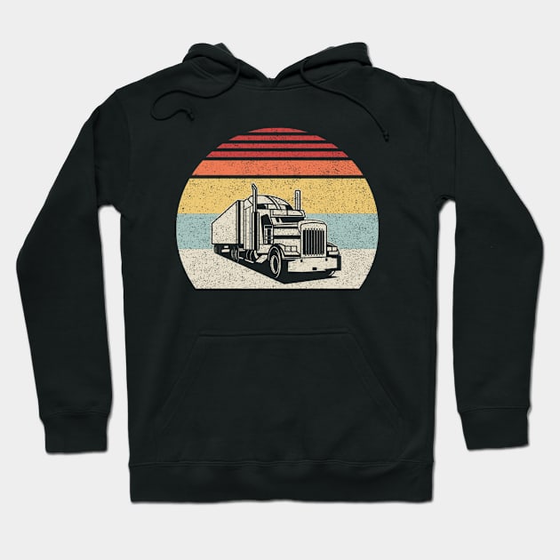 Retro Vintage Truck Trailer Truck Driving Trucker Truck Lover Gift Hoodie by SomeRays